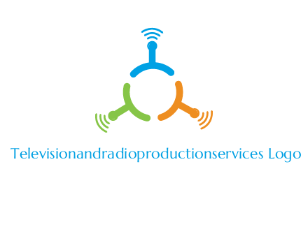 telecommunication logo with antennas