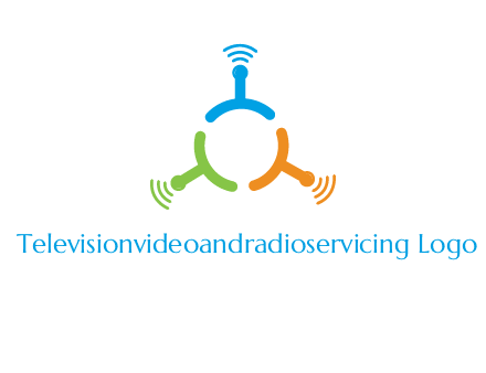telecommunication logo with antennas