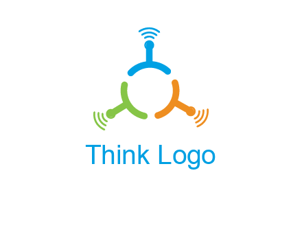 telecommunication logo with antennas