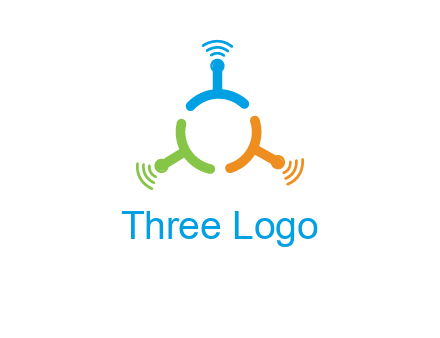 telecommunication logo with antennas