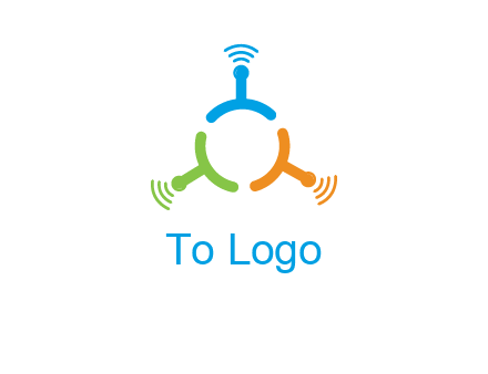 telecommunication logo with antennas
