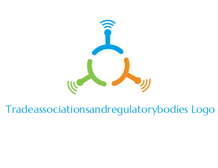 telecommunication logo with antennas