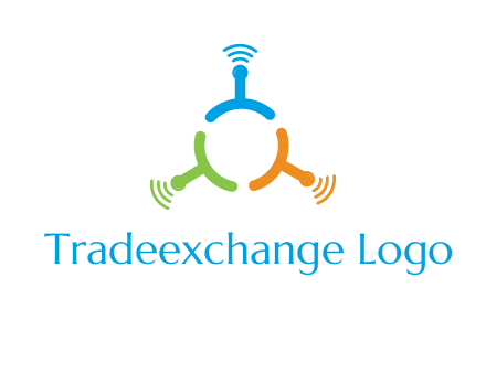 telecommunication logo with antennas