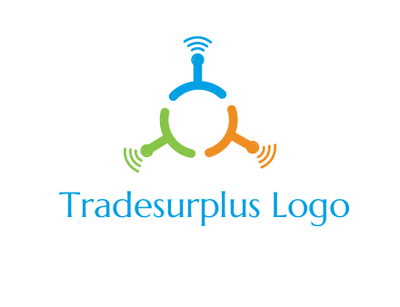 telecommunication logo with antennas