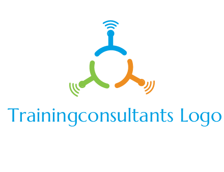 telecommunication logo with antennas