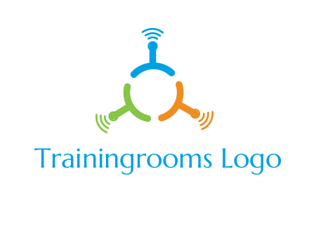 telecommunication logo with antennas
