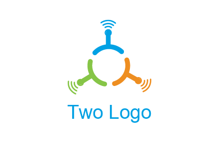 telecommunication logo with antennas