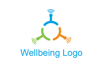 telecommunication logo with antennas