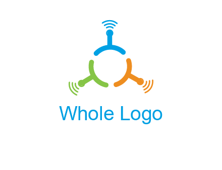 telecommunication logo with antennas
