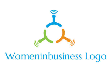 telecommunication logo with antennas