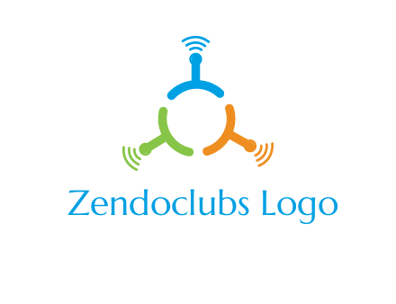 telecommunication logo with antennas