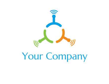 telecommunication logo with antennas