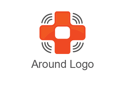 cross with broadcasting waves in communication logo