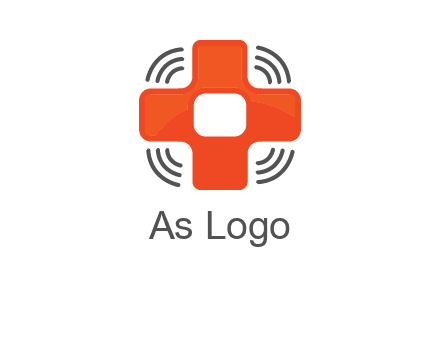 cross with broadcasting waves in communication logo