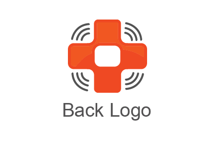cross with broadcasting waves in communication logo