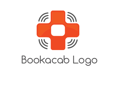 cross with broadcasting waves in communication logo