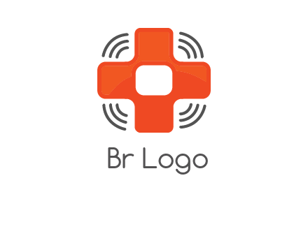 cross with broadcasting waves in communication logo