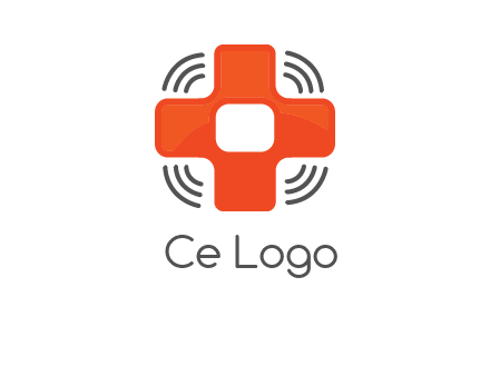 cross with broadcasting waves in communication logo