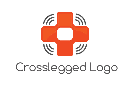 cross with broadcasting waves in communication logo