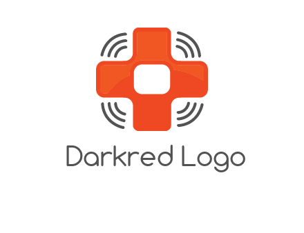 cross with broadcasting waves in communication logo