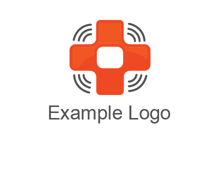 cross with broadcasting waves in communication logo