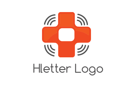 cross with broadcasting waves in communication logo