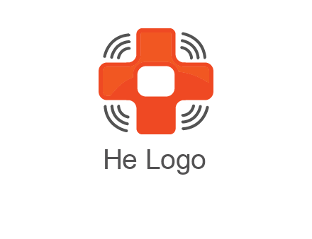 cross with broadcasting waves in communication logo