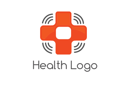cross with broadcasting waves in communication logo