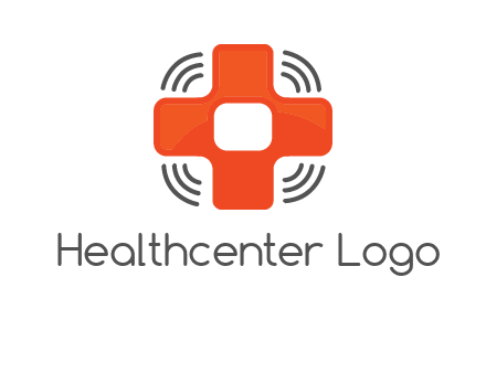 cross with broadcasting waves in communication logo