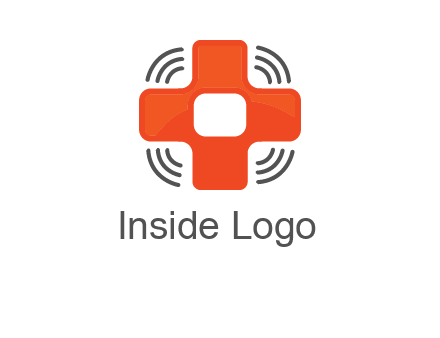 cross with broadcasting waves in communication logo