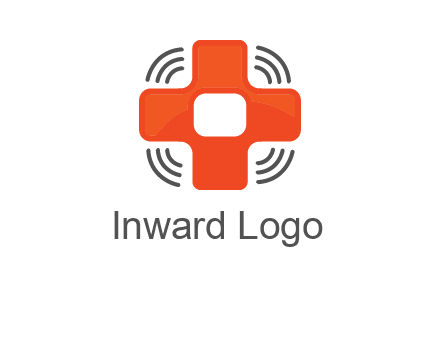 cross with broadcasting waves in communication logo