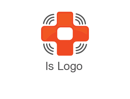 cross with broadcasting waves in communication logo