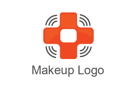 cross with broadcasting waves in communication logo