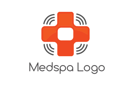 cross with broadcasting waves in communication logo