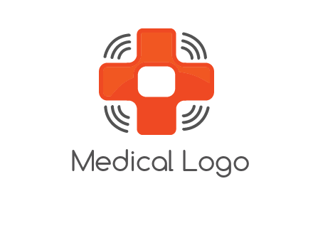 cross with broadcasting waves in communication logo