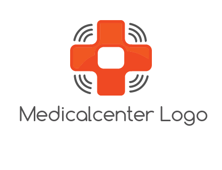 cross with broadcasting waves in communication logo