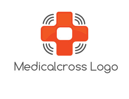 cross with broadcasting waves in communication logo