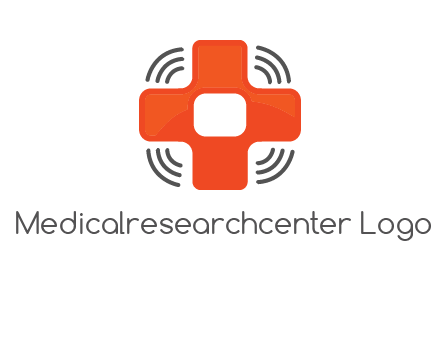 cross with broadcasting waves in communication logo