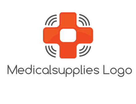 cross with broadcasting waves in communication logo
