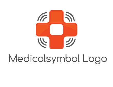 cross with broadcasting waves in communication logo