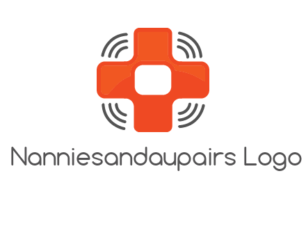 cross with broadcasting waves in communication logo