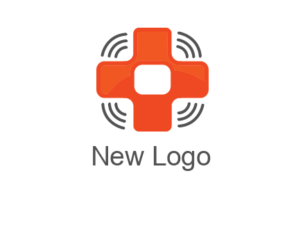 cross with broadcasting waves in communication logo