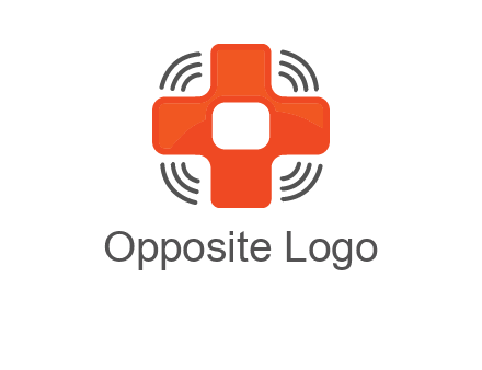 cross with broadcasting waves in communication logo