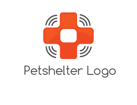 cross with broadcasting waves in communication logo