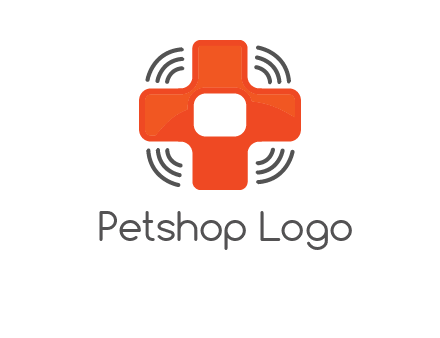 cross with broadcasting waves in communication logo