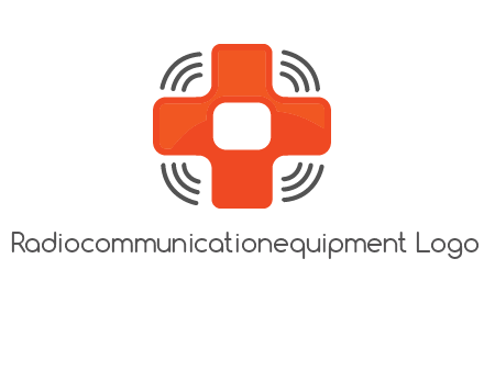 cross with broadcasting waves in communication logo