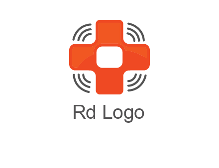 cross with broadcasting waves in communication logo