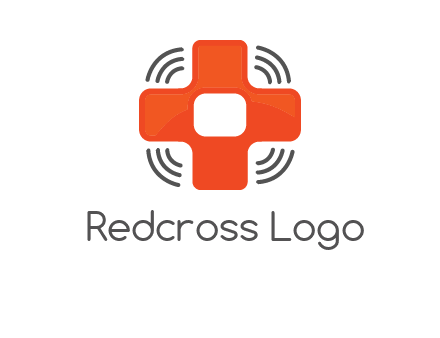 cross with broadcasting waves in communication logo