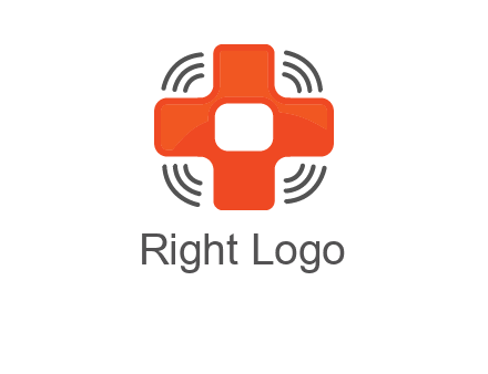 cross with broadcasting waves in communication logo