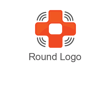 cross with broadcasting waves in communication logo